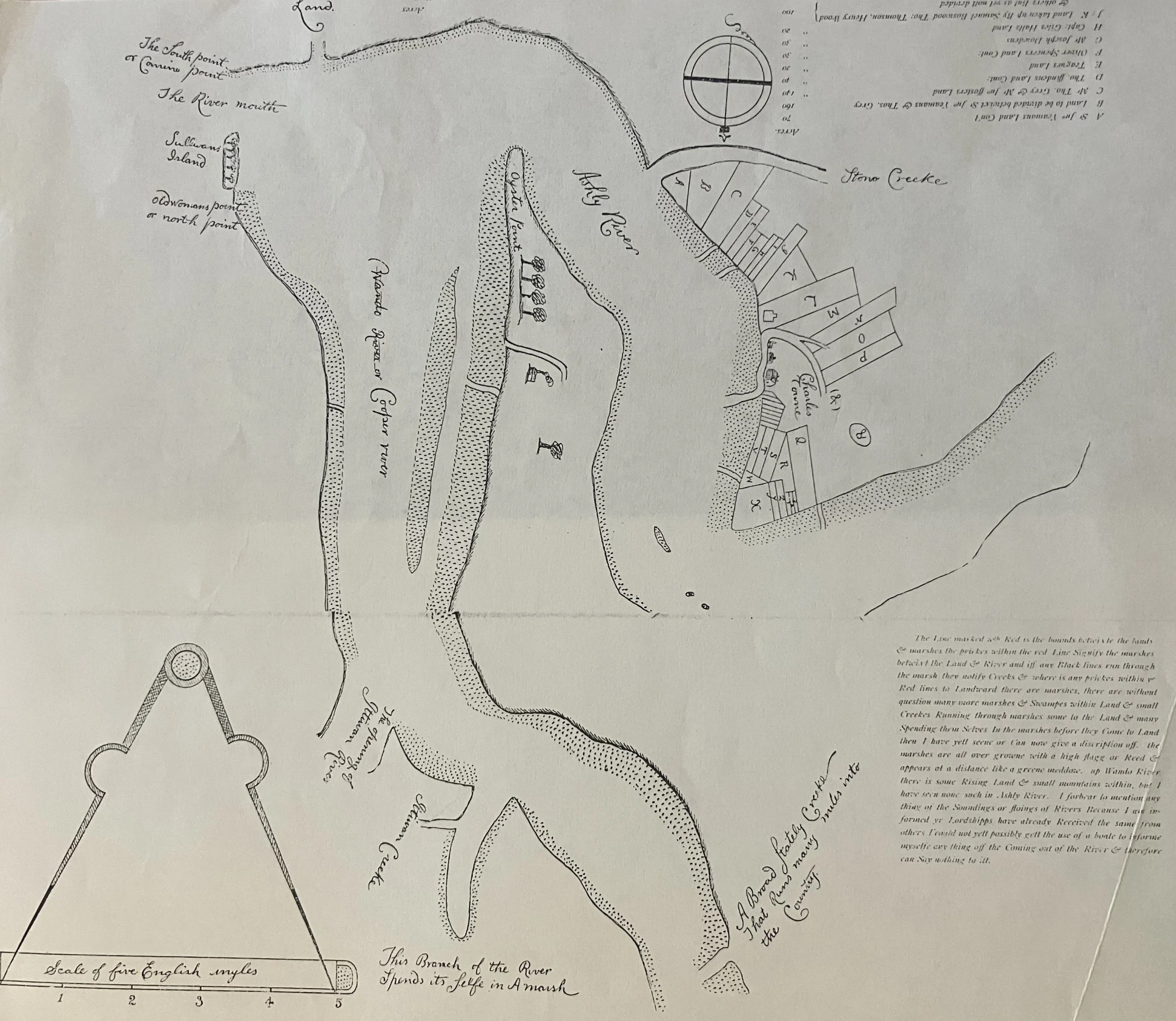 John Culpepper Map Charles Towne 1673